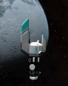 A tourism beacon holding station above a moon. - Source ED-DSN